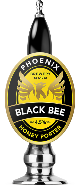 Phoenix Brewery Black Bee 4.5% pump clip on beer pump