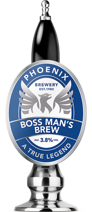 Phoenix Brewery Boss Mans Brew 3.8% pump clip on beer pump