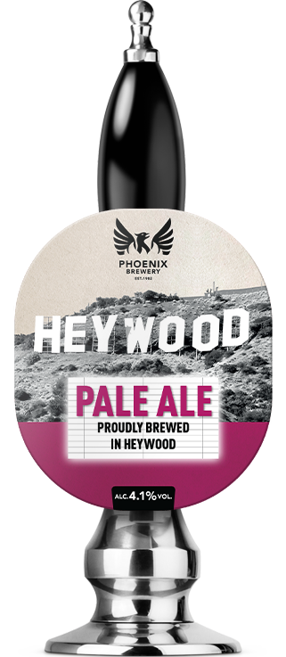 Phoenix Brewery Heywood Pale Ale Proudly Brewed In Heywood 4.1% pump clip on beer pump