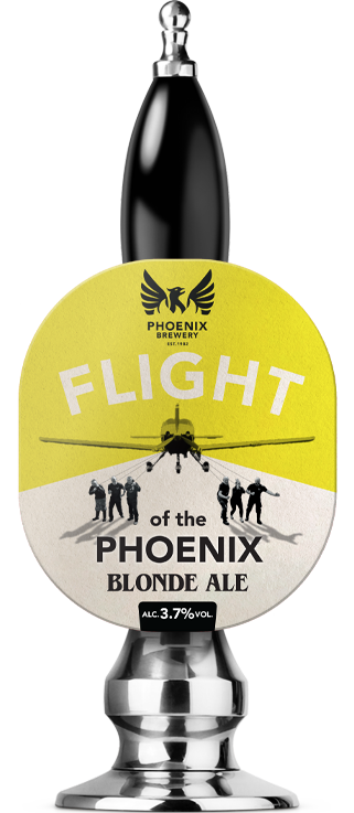 Phoenix Brewery Flight of the Phoenix Blonde Ale 3.7% pump clip on beer pump